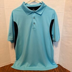 PGA Tour Pro Series Golf Polo Shirt Mens XL Short Sleeve Blue and Black